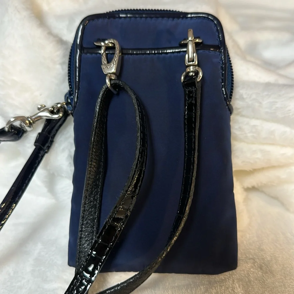 Brighton Navy Crossbody Bag with Black Strap.